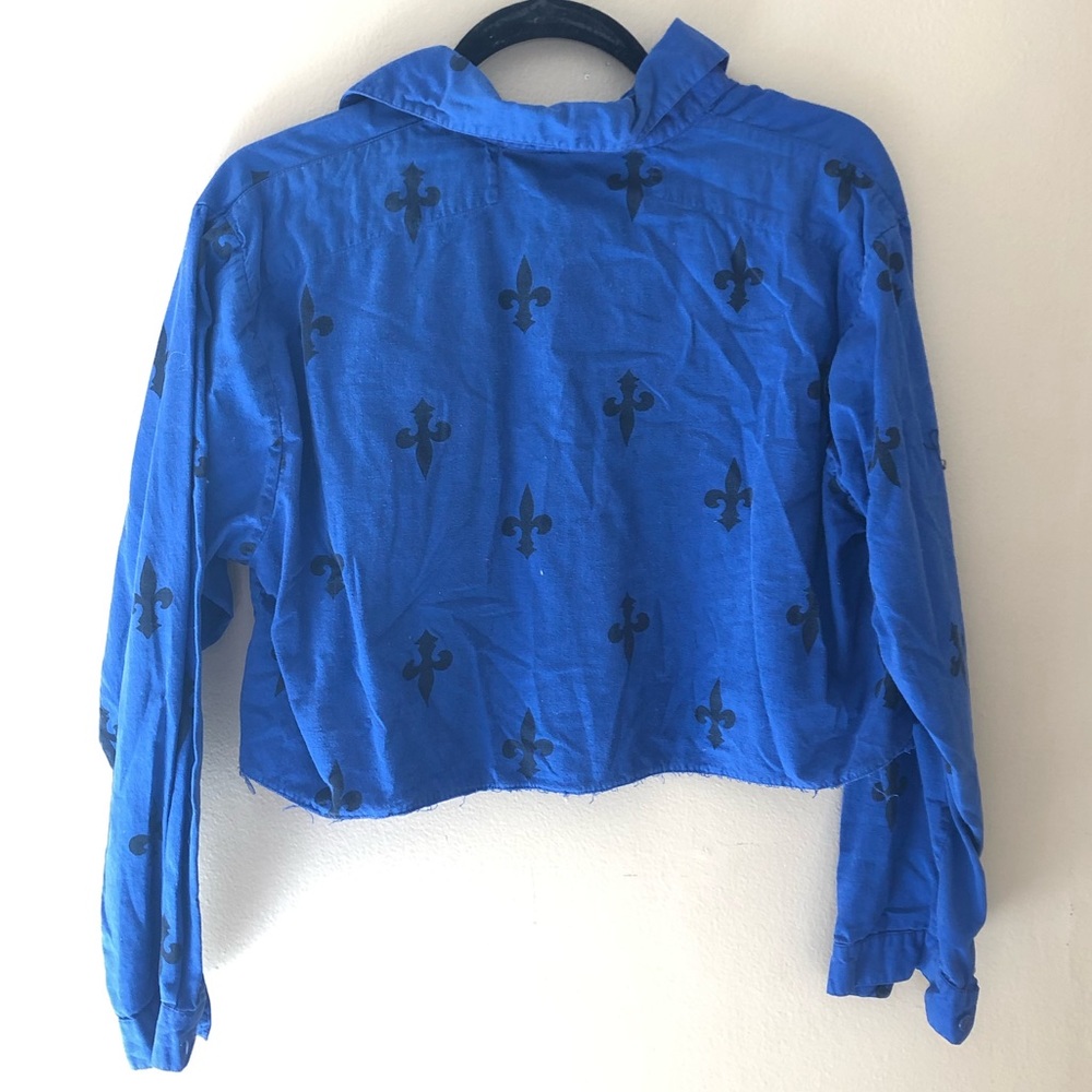 Cropped Blue Button Up - Picture 7 of 7